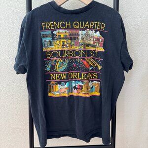 Vintage French Quarter Bourbon St New Orleans Single Stitch Tee Size XL